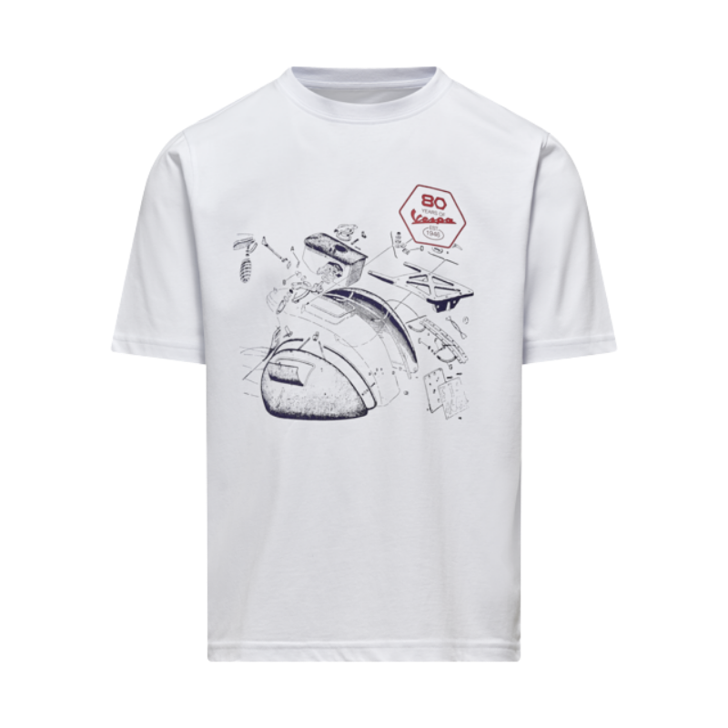 80TH TEE TECHNICAL DRAW WHITE